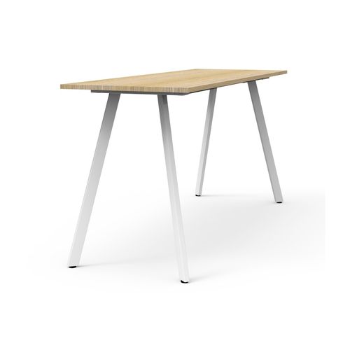 Rapid Eternity High Bar Table 2100mm White Base Natural Oak Top
