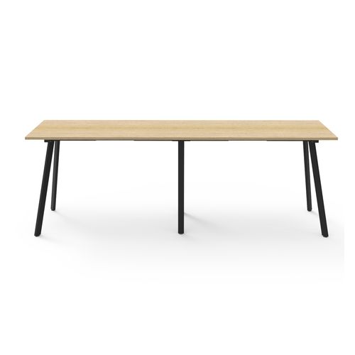 Rapid Eternity High Bar Table 3000mm Black Base Natural Oak Top