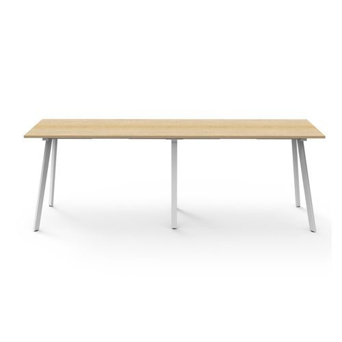 Rapid Eternity High Bar Table 3000mm White Base Natural Oak Top