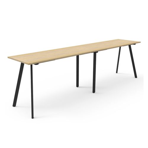 Rapid Eternity High Bar Table 3600mm Black Base Natural Oak Top