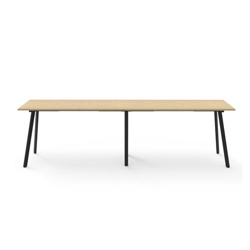 Rapid Eternity High Bar Table 3600mm Black Base Natural Oak Top