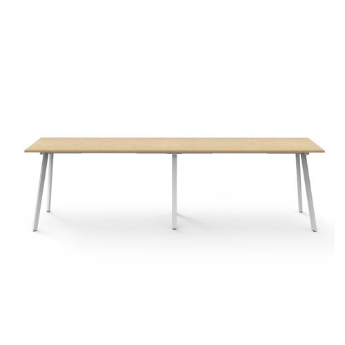 Rapid Eternity High Bar Table 3600mm White Base Natural Oak Top