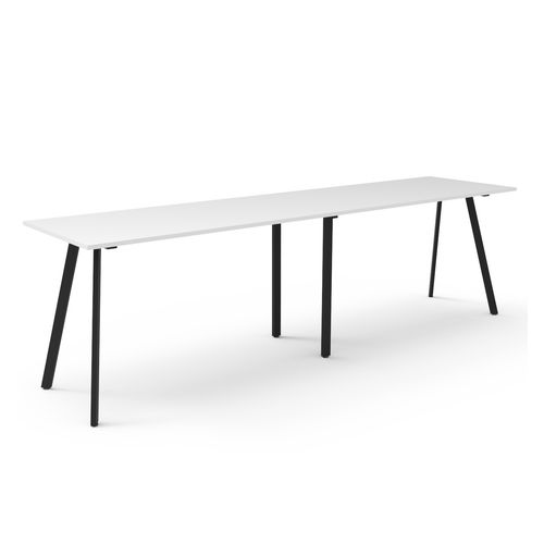 Rapid Eternity Deep High Bar Table 3600mm Black Base Natural White Top