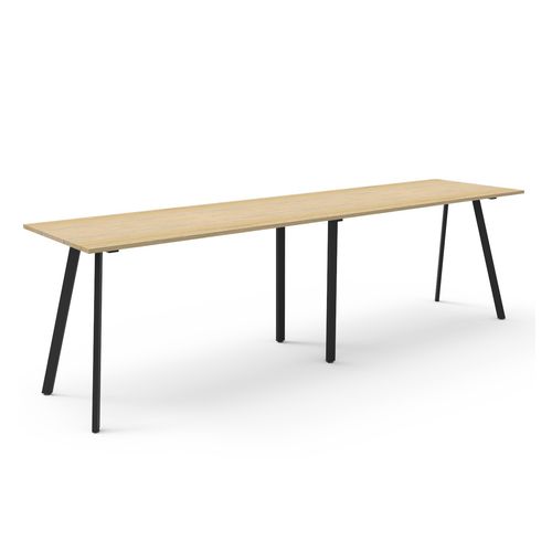 Rapid Eternity Deep High Bar Table 3600mm Black Base Natural Oak Top