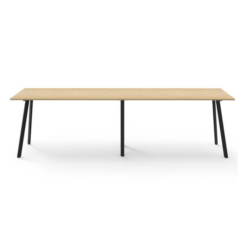 Rapid Eternity Deep High Bar Table 3600mm Black Base Natural Oak Top