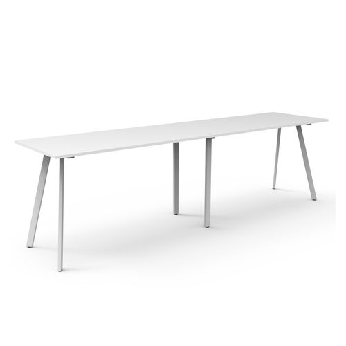 Rapid Eternity Deep High Bar Table 3600mm White Base Natural White Top