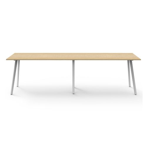 Rapid Eternity Deep High Bar Table 3600mm White Base Natural Oak Top