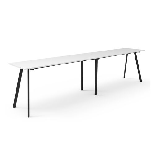 Rapid Eternity High Bar Table 4200mm Black Base Natural White Top