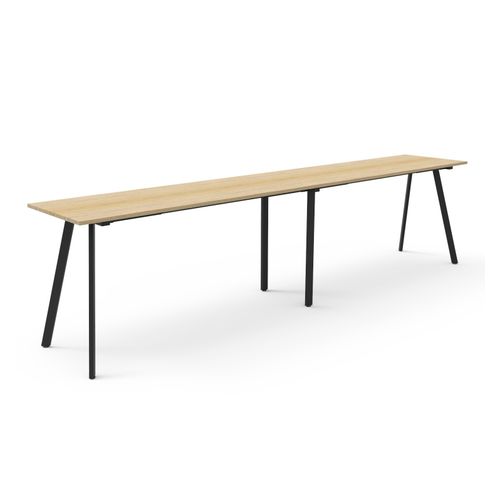 Rapid Eternity High Bar Table 4200mm Black Base Natural Oak Top