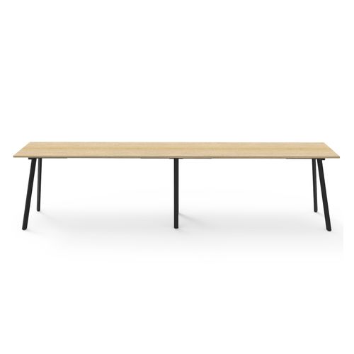 Rapid Eternity High Bar Table 4200mm Black Base Natural Oak Top