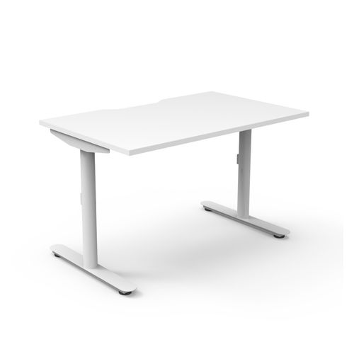 Halo Static Single Sided Workstation 1200W White Frame Natural White Scallop Top
