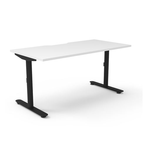 Halo Static Single Sided Workstation 1500W Black Frame Natural White Scallop Top