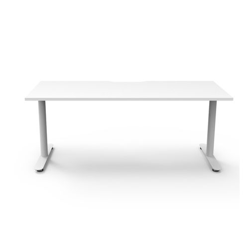 Halo Static Single Sided Workstation 1800W White Frame Natural White Scallop Top