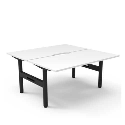 Halo Static Back to Back Workstation 1500W Black Frame Natural White Scallop Top
