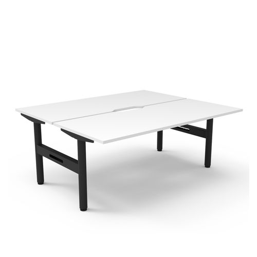 Halo Static Back to Back Workstation 1800W Black Frame Natural White Scallop Top