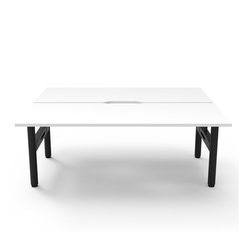 Halo Static Back to Back Workstation 1800W Black Frame Natural White Scallop Top