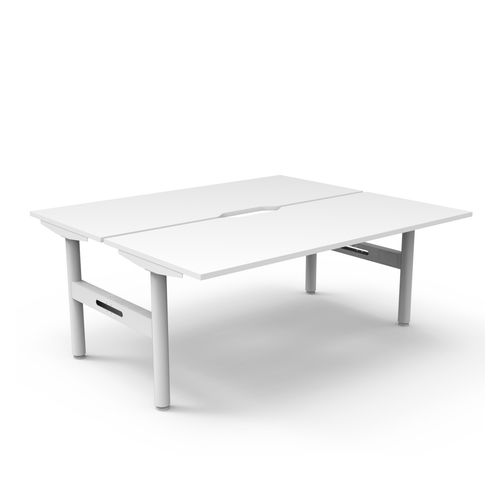 Halo Static Back to Back Workstation 1800W White Frame Natural White Scallop Top