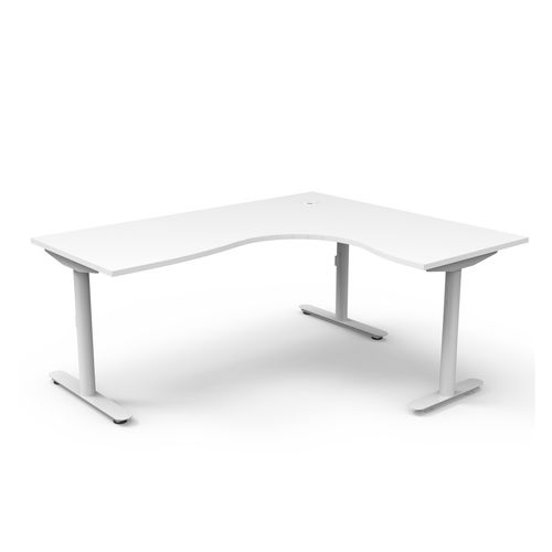 Halo Static Corner Workstation 1800x1500 White Frame Natural White Top
