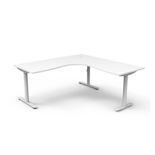 Halo Static Corner Workstation 1800x1800 White Frame Natural White Top