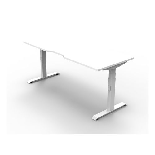 Rapid Boost Plus Height Adjustable Desk Single Sided 1200mm White Frame Natural White Top
