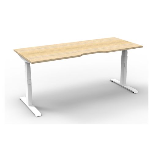 Rapid Boost Plus Height Adjustable Desk Single Sided 1200mm White Frame Natural Oak Top