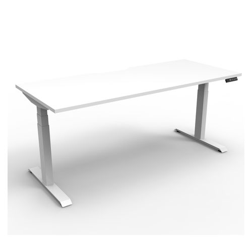 Rapid Boost Plus Height Adjustable Desk Single Sided 1500mm White Frame Natural White Top