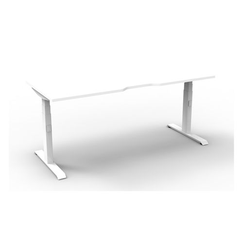 Rapid Boost Plus Height Adjustable Desk Single Sided 1500mm White Frame Natural White Top