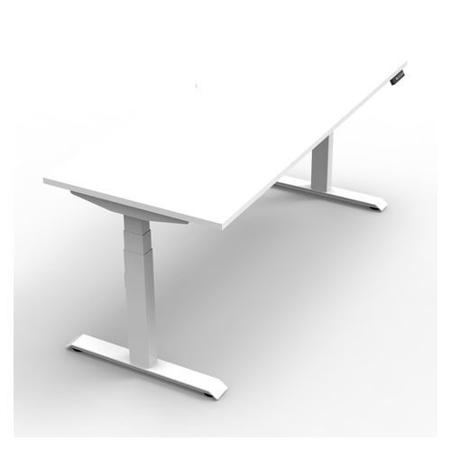 Rapid Boost Plus Height Adjustable Desk Single Sided 1500mm White Frame Natural White Top
