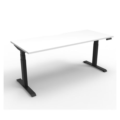 Rapid Boost Plus Height Adjustable Desk Single Sided 1800mm Black Frame Natural White Top