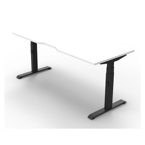 Rapid Boost Plus Height Adjustable Desk Single Sided 1800mm Black Frame Natural White Top
