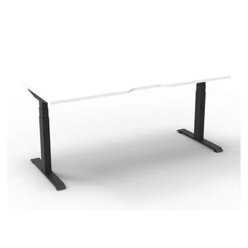 Rapid Boost Plus Height Adjustable Desk Single Sided 1800mm Black Frame Natural White Top