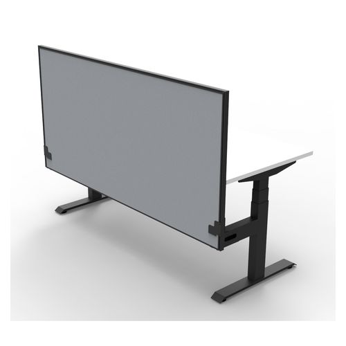 Rapid Boost Plus Height Adjustable Desk with Screen Single Sided 1200mm Black Frame Natural White Top