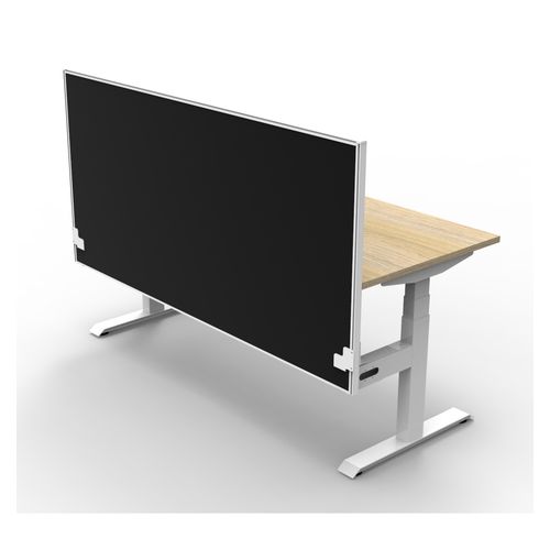 Rapid Boost Plus Height Adjustable Desk with Screen Single Sided 1200mm White Frame Natural Oak Top