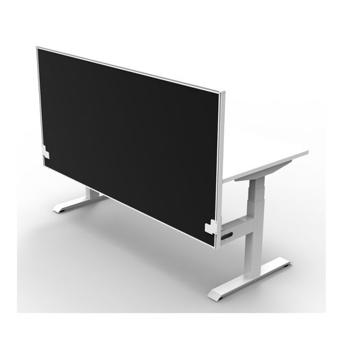 Rapid Boost Plus Height Adjustable Desk with Screen Single Sided 1500mm White Frame Natural White Top