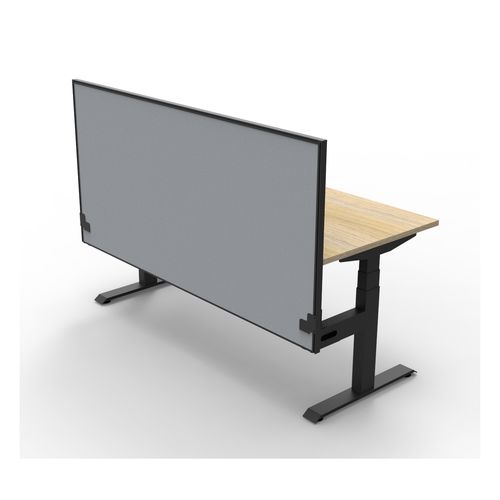 Rapid Boost Plus Height Adjustable Desk with Screen Single Sided 1800mm Black Frame Natural Oak Top