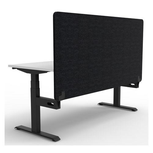 Rapid Boost Plus Height Adjustable Desk with Black Eco Screen Single Sided 1200mm Black Frame Natural White Top