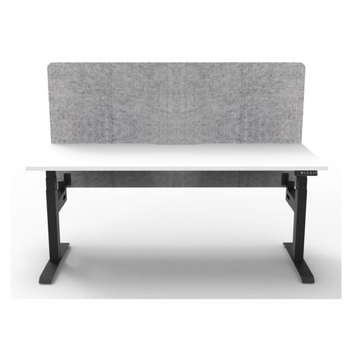 Rapid Boost Plus Height Adjustable Desk with Grey Eco Screen Single Sided 1200mm Black Frame Natural White Top