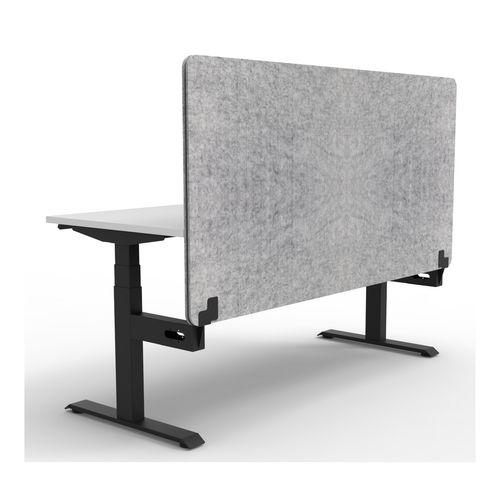 Rapid Boost Plus Height Adjustable Desk with Grey Eco Screen Single Sided 1200mm Black Frame Natural White Top