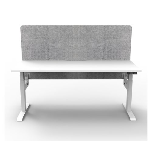 Rapid Boost Plus Height Adjustable Desk with Grey Eco Screen Single Sided 1200mm White Frame Natural White Top