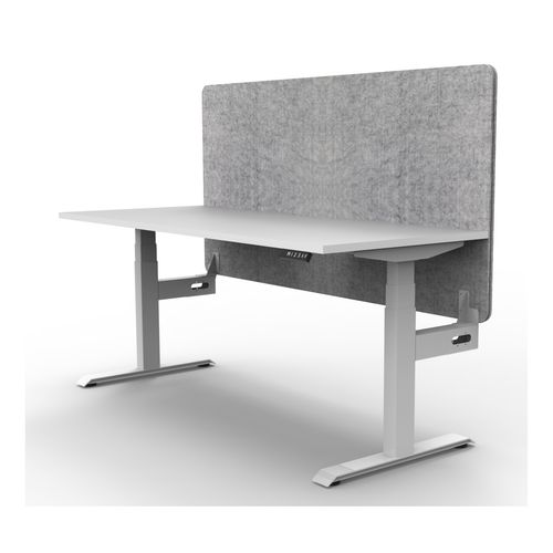 Rapid Boost Plus Height Adjustable Desk with Grey Eco Screen Single Sided 1200mm White Frame Natural White Top