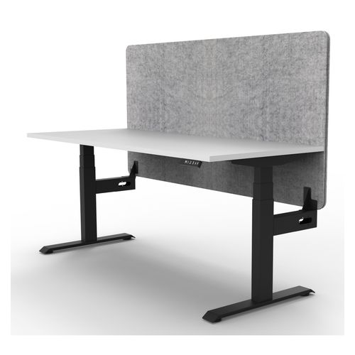 Rapid Boost Plus Height Adjustable Desk with Grey Eco Screen Single Sided 1500mm Black Frame Natural White Top