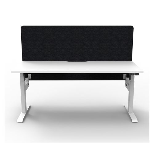 Rapid Boost Plus Height Adjustable Desk with Black Eco Screen Single Sided 1500mm White Frame Natural White Top