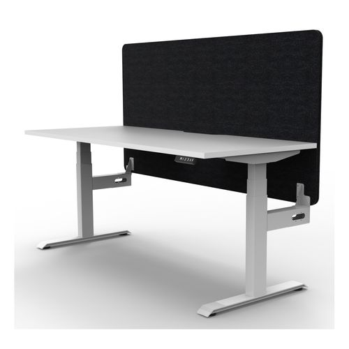 Rapid Boost Plus Height Adjustable Desk with Black Eco Screen Single Sided 1500mm White Frame Natural White Top