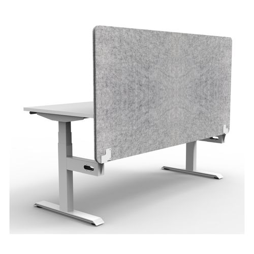 Rapid Boost Plus Height Adjustable Desk with Grey Eco Screen Single Sided 1500mm White Frame Natural White Top