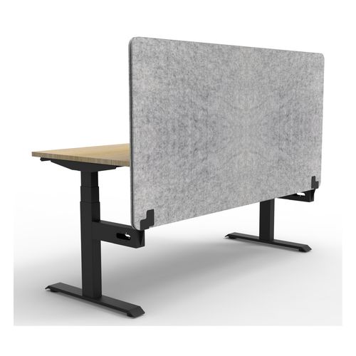 Rapid Boost Plus Height Adjustable Desk with Grey Eco Screen Single Sided 1800mm Black Frame Natural Oak Top