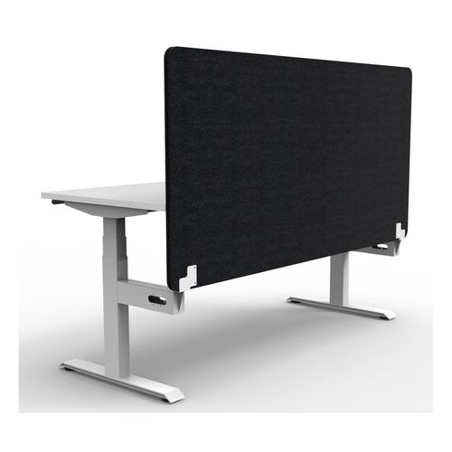 Rapid Boost Plus Height Adjustable Desk with Black Eco Screen Single Sided 1800mm White Frame Natural White Top