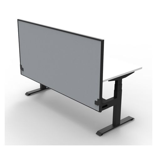 Rapid Boost Plus Height Adjustable Desk with Screen & Cable Tray Single Sided 1200mm Black Frame Natural White Top