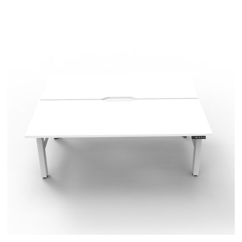 Rapid Boost Plus Height Adjustable Desk Back To Back 1200mm White Frame Natural White Top