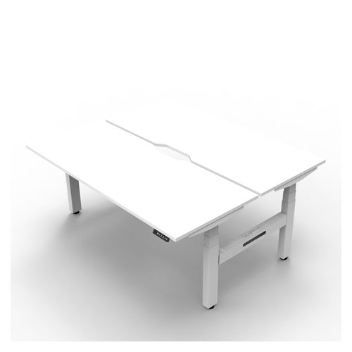 Rapid Boost Plus Height Adjustable Desk Back To Back 1500mm White Frame Natural White Top