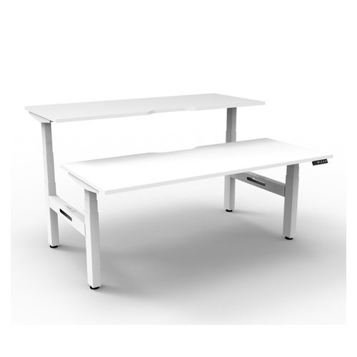 Rapid Boost Plus Height Adjustable Desk Back To Back 1500mm White Frame Natural White Top